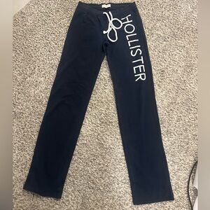 Hollister Navy Sweatpants with White Logo